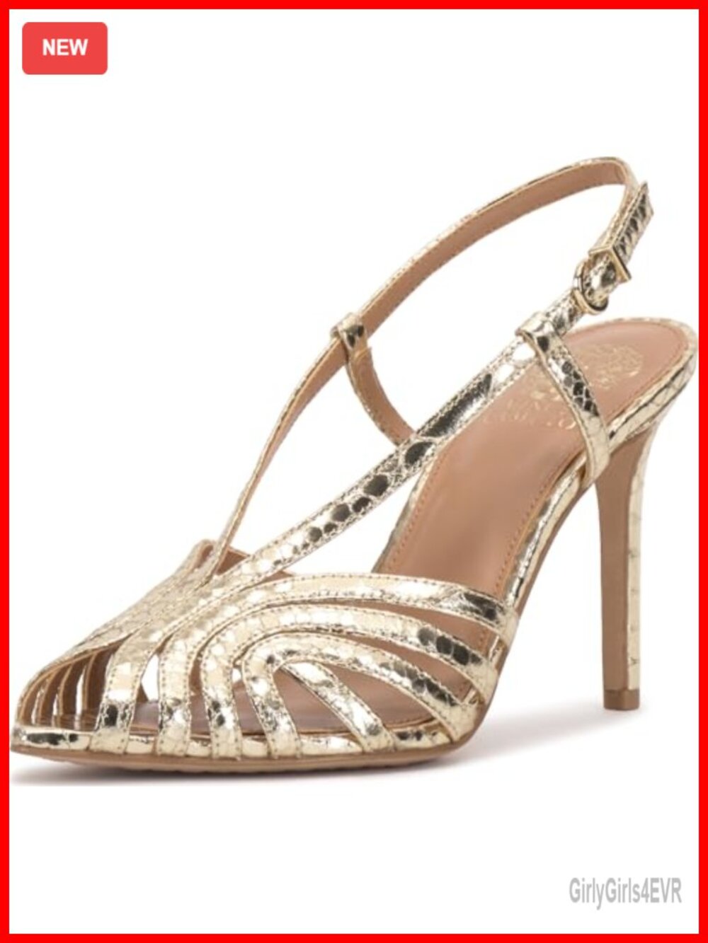 Faux Leather Peep Toe Slingback Stiletto Heeled Sandals Caged Toe